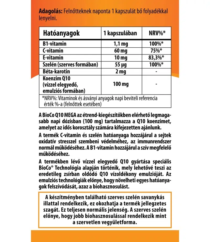 BioCo Q10 Vízzel elegyedő Mega100mg kapszula – 30db 2 BioCo Q10 Vízzel elegyedő Mega100mg kapszula – 30db - Image 2