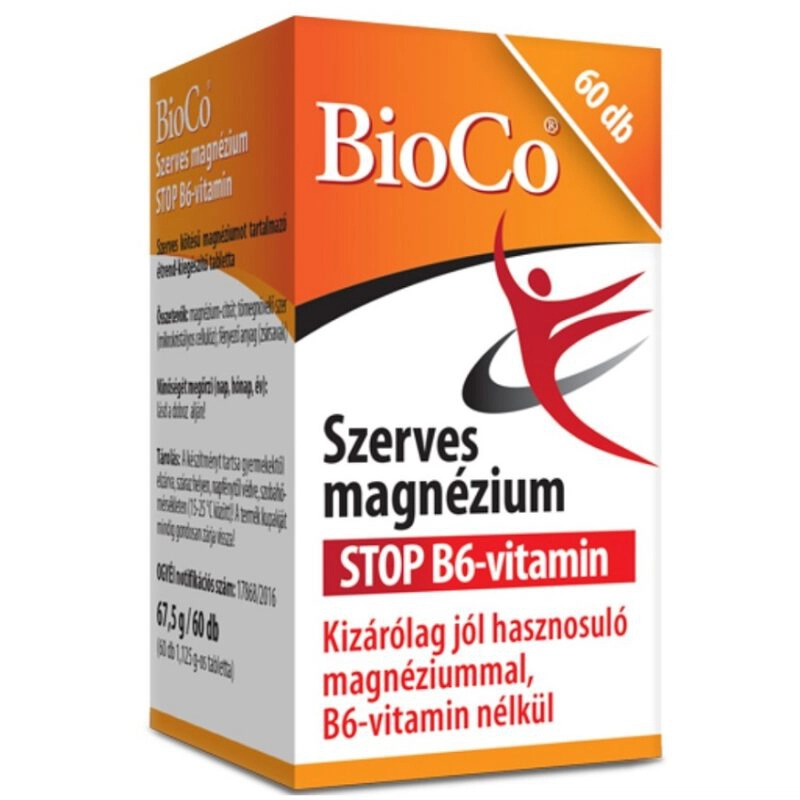 BioCo szerves magnézium STOP B6-vitamin - 60db
