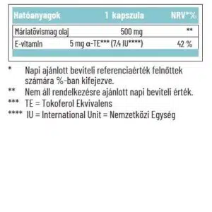 Dr. Herz Máriatövismag Olaj 500mg + E-vitamin kapszula - 60db 3 Dr. Herz Máriatövismag Olaj 500mg + E-vitamin kapszula - 60db - Image 2