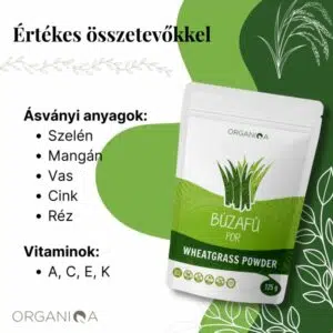 Organiqa Bio Búzafű por - 125g 5 Organiqa Bio Búzafű por - 125g - Image 2