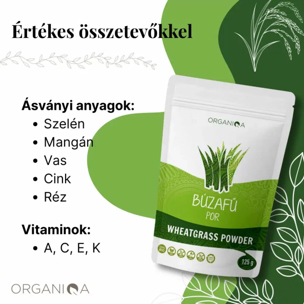 Organiqa Bio Búzafű por - 125g 2 Organiqa Bio Búzafű por - 125g - Image 2