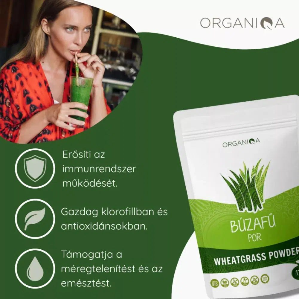 Organiqa Bio Búzafű por - 125g 3 Organiqa Bio Búzafű por - 125g - Image 3