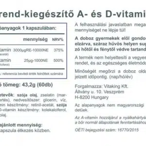 Vitaking A&D vitamin kapszula - 60db 3 Vitaking A&D vitamin kapszula - 60db - Image 2