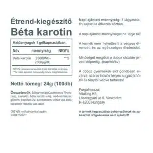Vitaking Béta-karotin gélkapszula - 100db 3 Vitaking Béta-karotin gélkapszula - 100db - Image 2