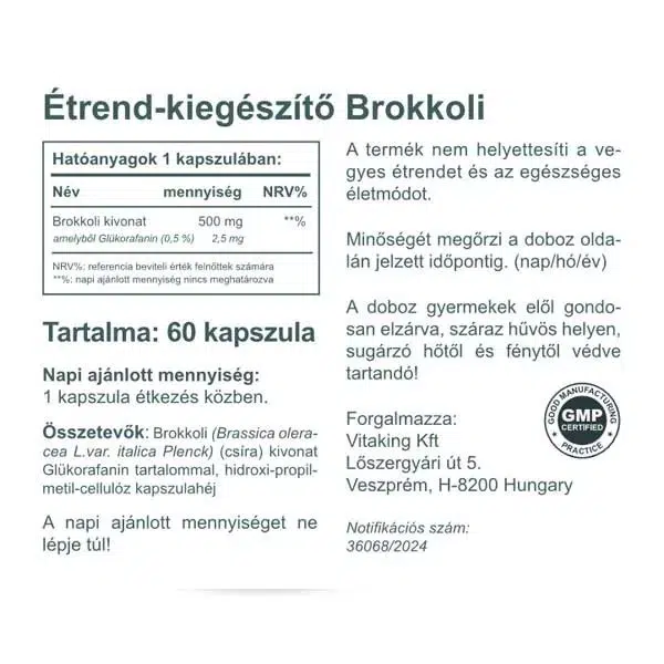 Vitaking Brokkoli kivonat - 60db 2 Vitaking Brokkoli kivonat - 60db - Image 2