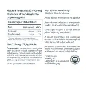Vitaking C-vitamin 1000mg RETARD tabletta – 60db 3 Vitaking C-vitamin 1000mg RETARD tabletta – 60db - Image 2