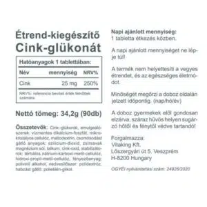Vitaking Cink Gluconate 25mg tabletta - 90db 5 Vitaking Cink Gluconate 25mg tabletta - 90db - Image 3