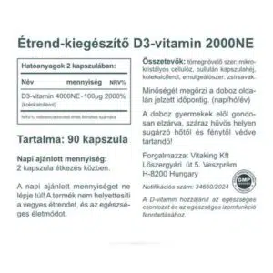 Vitaking D-2000 NE vitamin kapszula - 90db 3 Vitaking D-2000 NE vitamin kapszula - 90db - Image 2
