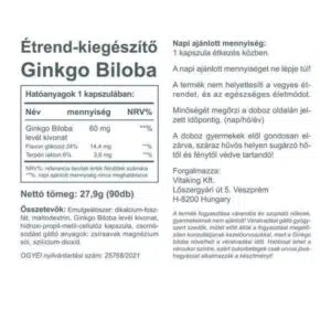 Vitaking Ginkgo Biloba 60mg kapszula - 90db - Image 2