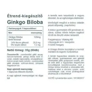 Vitaking Ginkgo Biloba Forte 120mg kapszula - 60db 5 Vitaking Ginkgo Biloba Forte 120mg kapszula - 60db - Image 3
