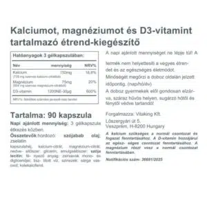 Vitaking Kalcium + Magnézium + D3-vitamin kapszula - 90db 5 Vitaking Kalcium + Magnézium + D3-vitamin kapszula - 90db - Image 3