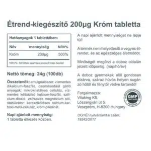 Vitaking Króm pikolinát tabletta - 100db 5 Vitaking Króm pikolinát tabletta - 100db - Image 3