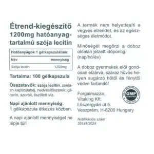 Vitaking Lecithin kapszula - 100db 3 Vitaking Lecithin kapszula - 100db - Image 2