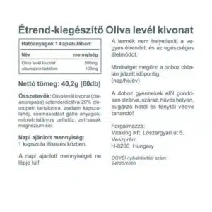 Vitaking Oliva levél - olajfalevél kivonat - 60db - Image 2