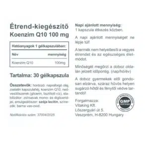Vitaking Q10 koenzim 100mg kapszula - 30db 3 Vitaking Q10 koenzim 100mg kapszula - 30db - Image 2