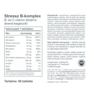 Vitaking Stressz B-komplex vitamin tabletta - 60db 3 Vitaking Stressz B-komplex vitamin tabletta - 60db - Image 2