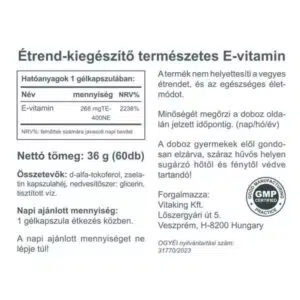 Vitaking E-400 vitamin gélkapszula - 60db 3 Vitaking E-400 vitamin gélkapszula - 60db - Image 2