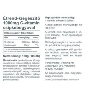 Vitaking Vitamin-C 1000mg tabletta - 100db 5 Vitaking Vitamin-C 1000mg tabletta - 100db - Image 3