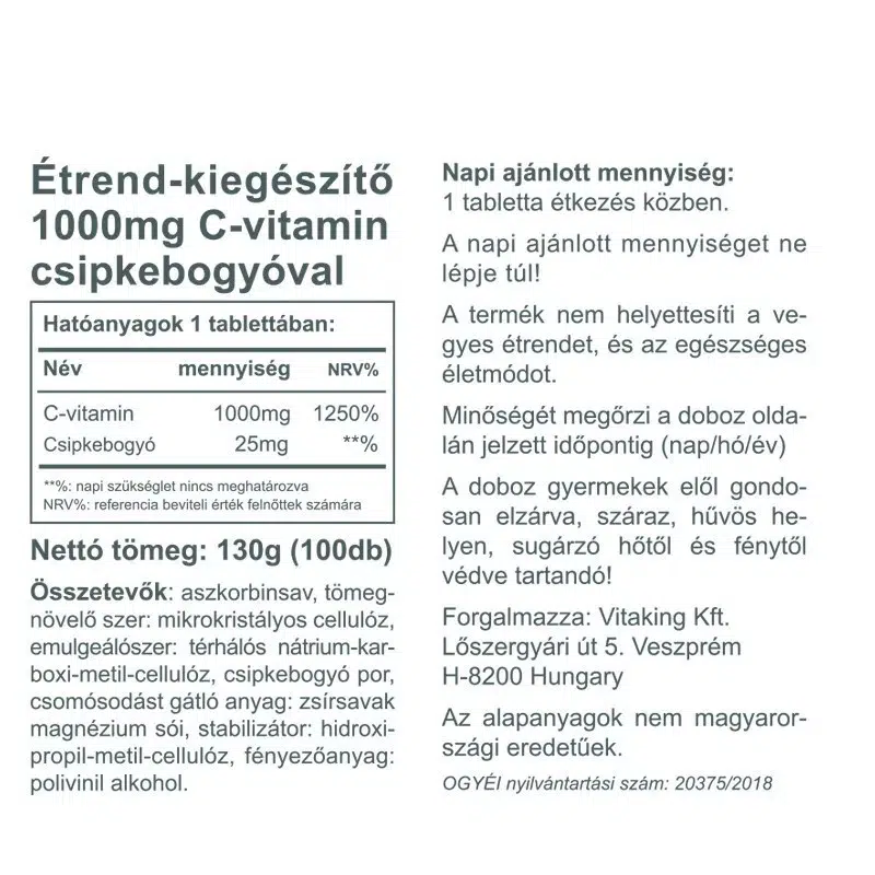 Vitaking Vitamin-C 1000mg tabletta - 100db 3 Vitaking Vitamin-C 1000mg tabletta - 100db - Image 3
