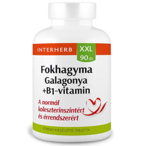 Interherb XXL galagonya, fokhagyma + B1-vitamin tabletta - 90db