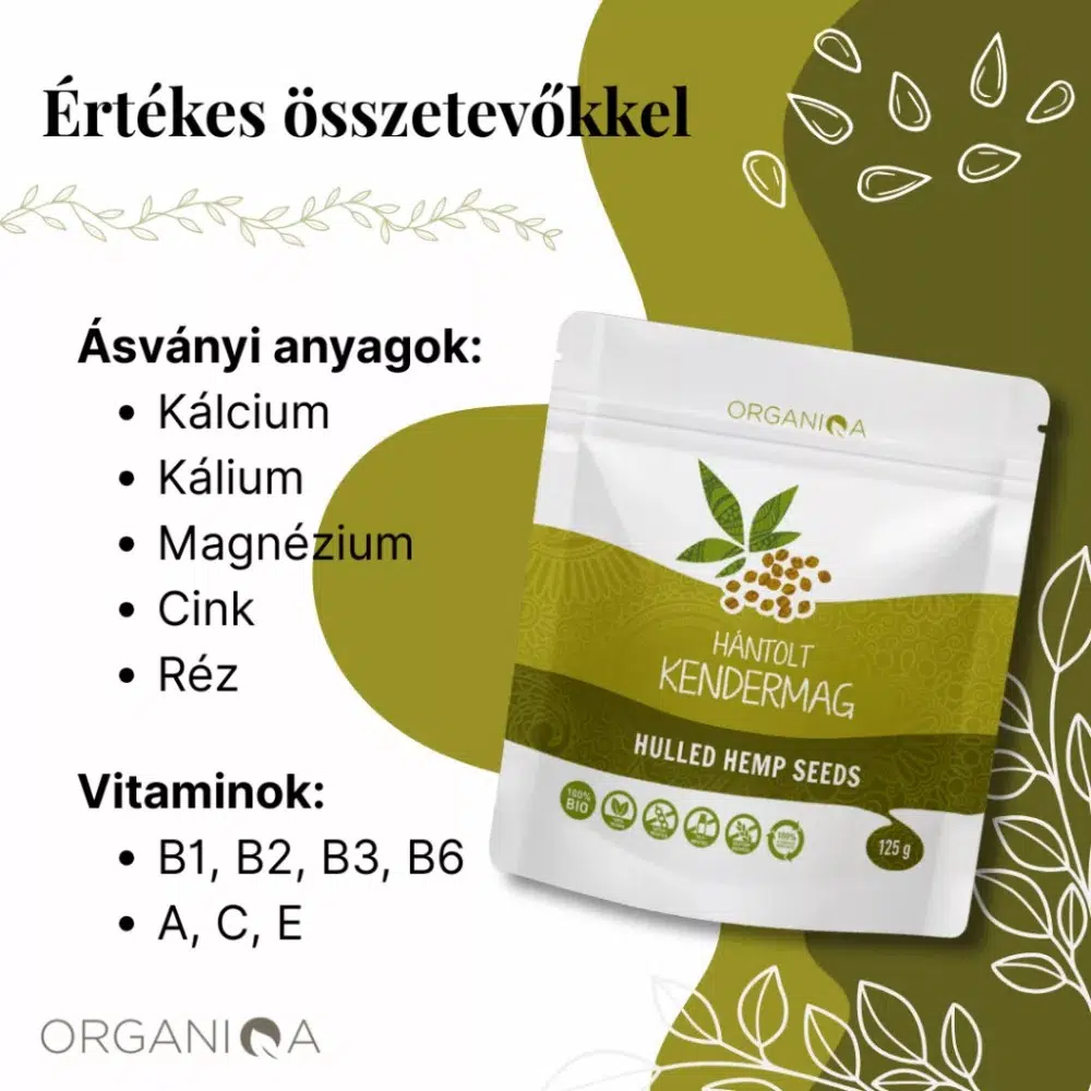 Organiqa Bio hántolt kendermag - 125g 2 Organiqa Bio hántolt kendermag - 125g - Image 2