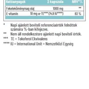 Dr. Herz Feketekömény olaj + E-vitamin kapszula - 90db 3 Dr. Herz Feketekömény olaj + E-vitamin kapszula - 90db - Image 2