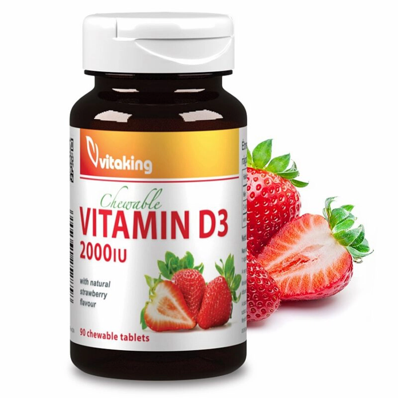 Vitaking D3-vitamin 2000NE epres ízű rágótabletta - 90db