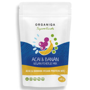 Organiqa 100% bio acai-banán vegán fehérje mix - 400g