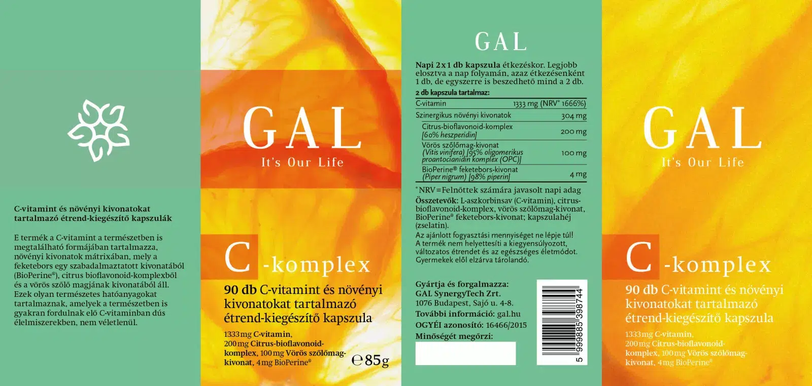 GAL C-komplex kapszula - 90db 2 GAL C-komplex kapszula - 90db