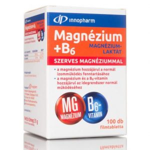 InnoPharm Magnézium-laktát + B6-vitamin filmtabletta - 100db