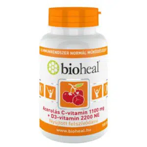 Bioheal Acerolás C-vitamin 1100mg +D3-vitamin 2200NE kapszula - 105db