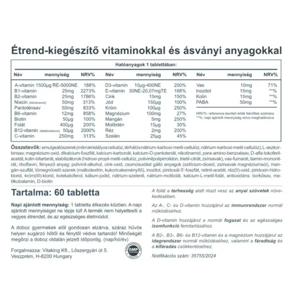 Vitaking 9 Hónap Multivitamin tabletta - 60db 2 Vitaking 9 Hónap Multivitamin tabletta - 60db - Image 2