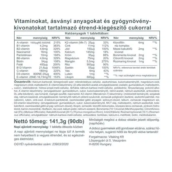 Vitaking Daily One Multivitamin tabletta - 90db 2 Vitaking Daily One Multivitamin tabletta - 90db - Image 2