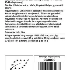 Biomenü Bio Chlorella és Spirulina algatabletta - 125g 3 Biomenü Bio Chlorella és Spirulina algatabletta - 125g - Image 2