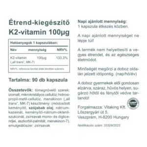 Vitaking K2-vitamin kapszula - 90db 3 Vitaking K2-vitamin kapszula - 90db - Image 2