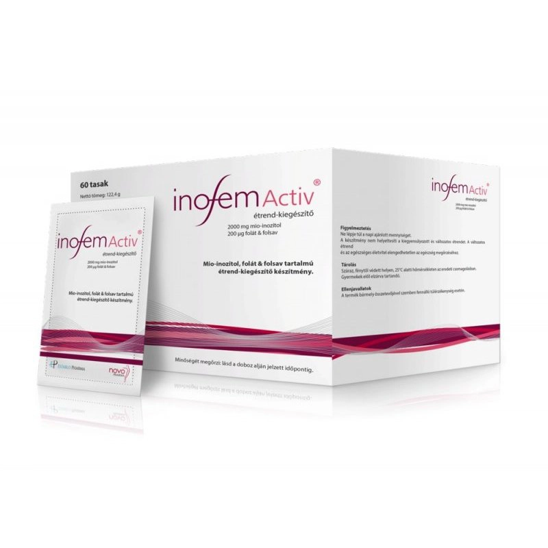 Inofem Activ - Inozitol és folsav tartalmú étrend-kiegészítő por - 60 tasak 1 inofem-activ-1-dboboz-60-tasak