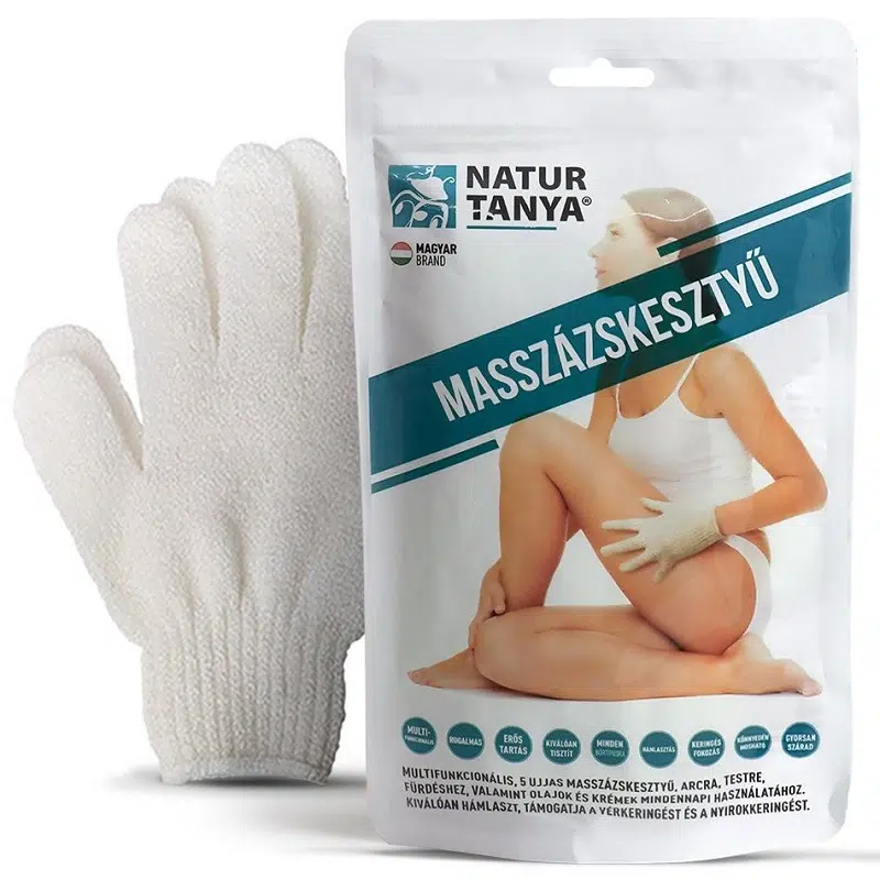 Natur Tanya 5 ujjas Masszázskesztyű - radírozó, vérkeringést serkentő - 1pár 1 Natur Tanya 5 ujjas Masszázskesztyű - radírozó, vérkeringést serkentő - 1pár