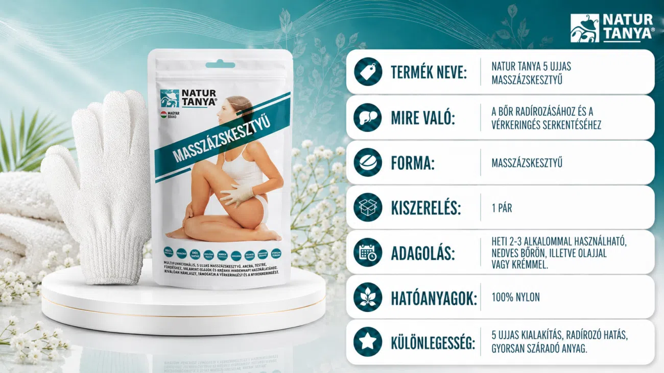 Natur Tanya 5 ujjas Masszázskesztyű 1 pár
