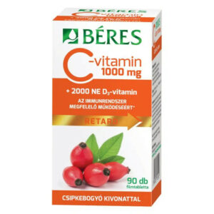 Béres Retard C-vitamin 1000mg + D3-vitamin 2000NE tabletta – 90db