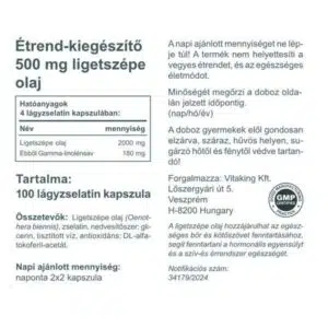 Vitaking Ligetszépe olaj kapszula - 100db 5 Vitaking Ligetszépe olaj kapszula - 100db - Image 3