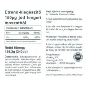 Vitaking Jód (IODINE) tabletta - 240db 5 Vitaking Jód (IODINE) tabletta - 240db - Image 3