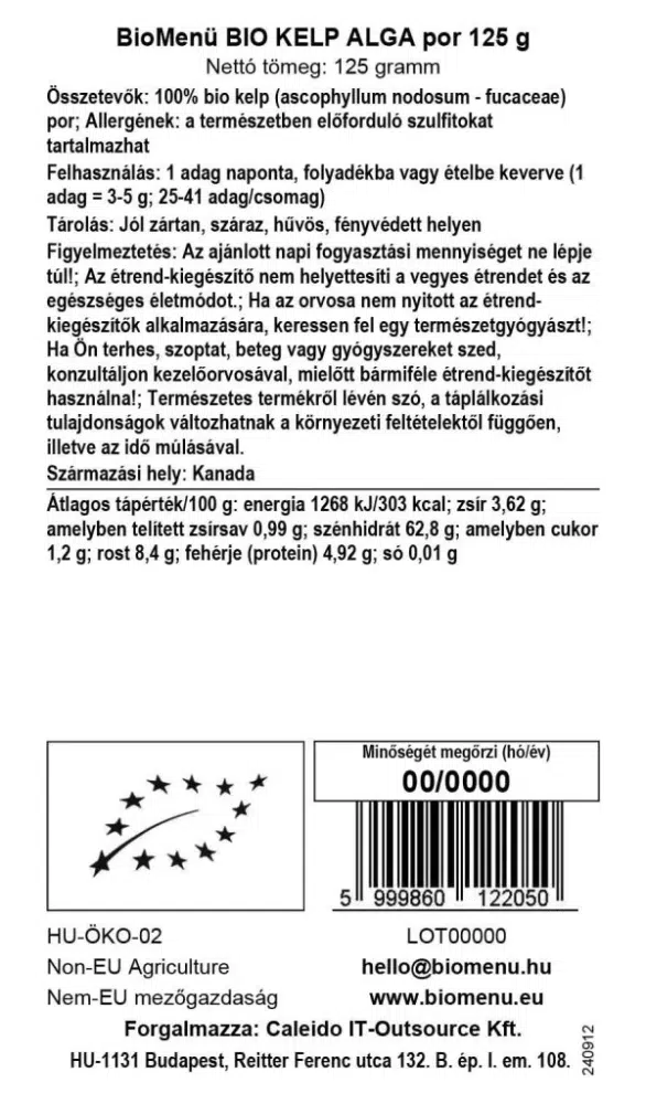 Biomenü Bio kelp por - 125g 2 Biomenü Bio kelp por - 125g - Image 2