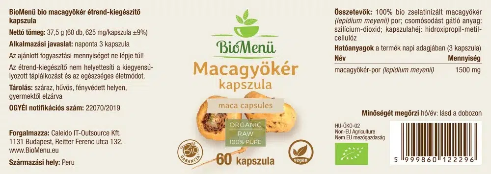 Biomenü Bio Macagyökér kapszula - 60db 2 Biomenü Bio Macagyökér kapszula - 60db - Image 2