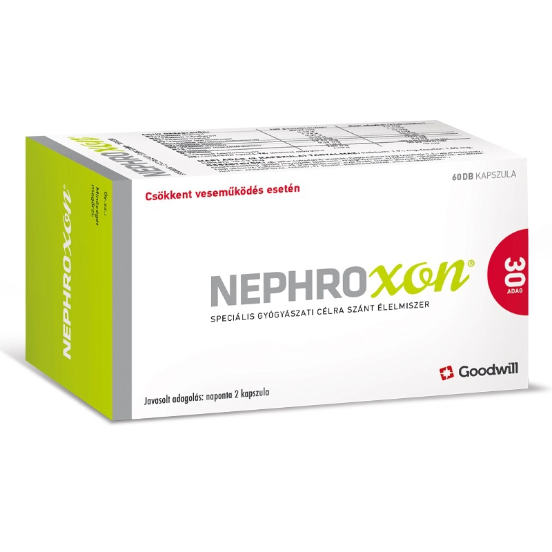 Nephroxon speciális gyógyászati célra szánt élelmiszer csökkent veseműködés esetén kapszula - 60db 1 Nephroxon speciális gyógyászati célra szánt élelmiszer csökkent veseműködés esetén kapszula - 60db