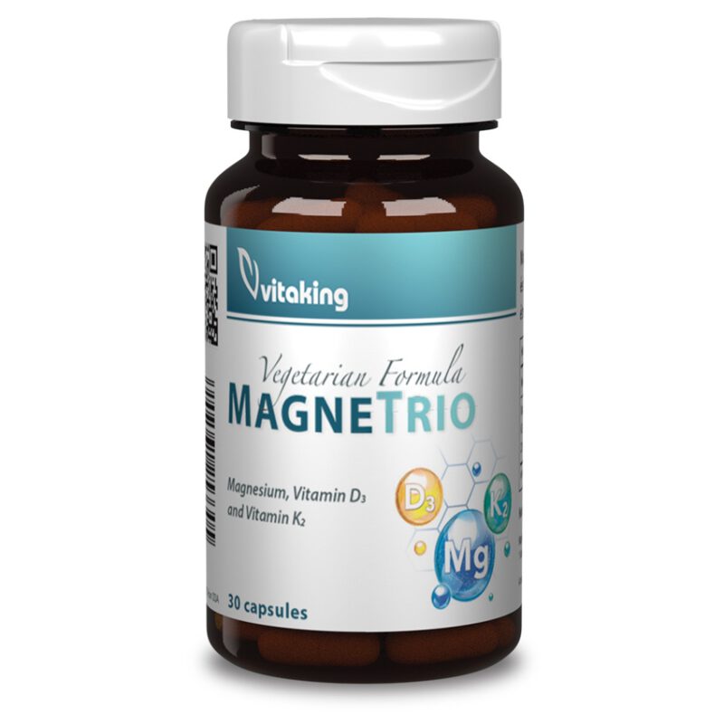 Vitaking Magne Trio Mg + K2 + D3-vitamin kapszula - 30db