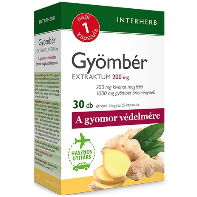 Interherb Napi 1 Gyömbér Extraktum kapszula - 30db 1 Interherb Gyömbér extraktum kapszula - 30db