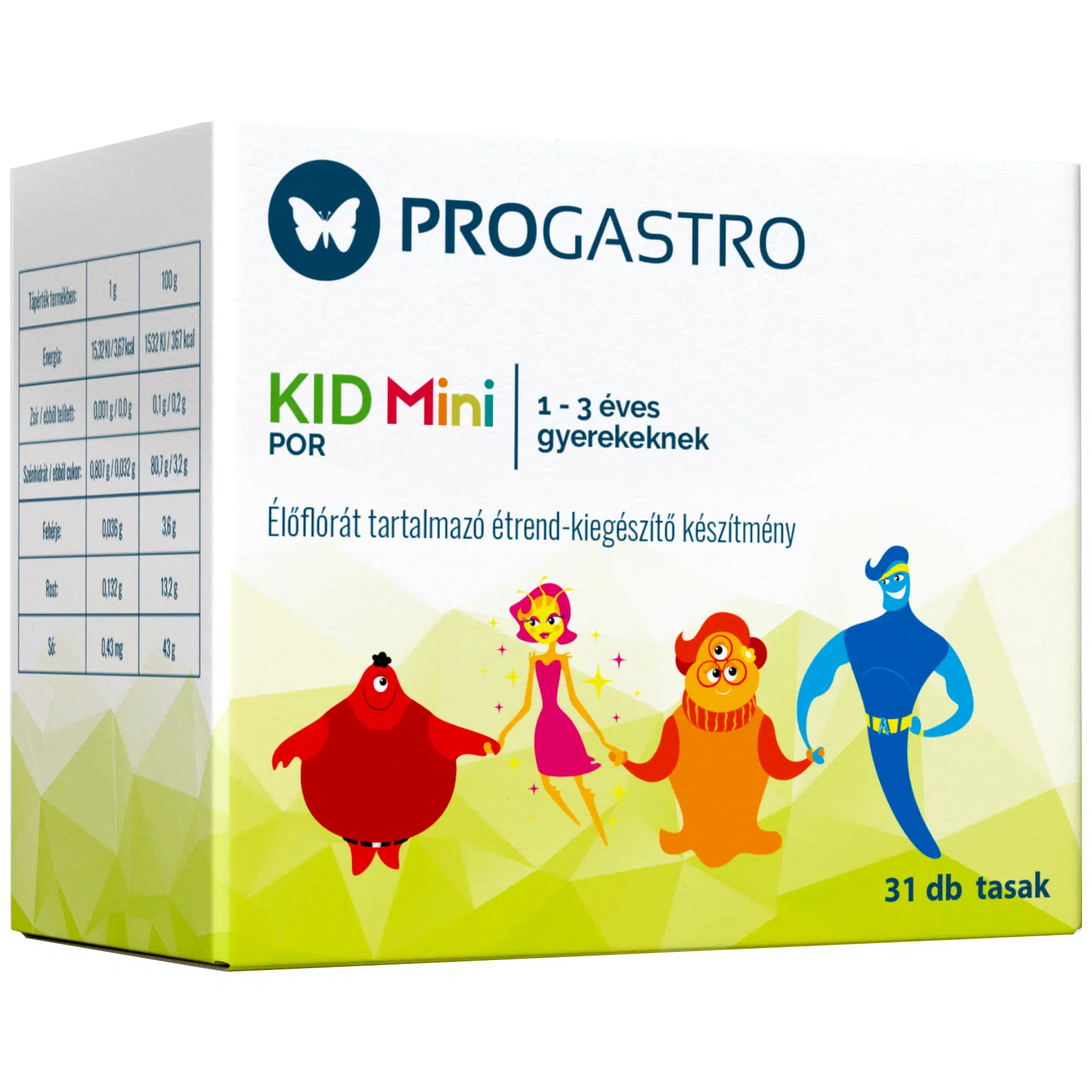 Progastro Kid Mini élőflórát tartalmazó italpor 1-3 éves gyermekeknek - 31db 1 Progastro Kid Mini élőflórát tartalmazó italpor 1-3 éves gyermekeknek - 31db