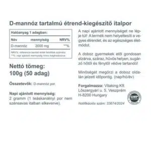 Vitaking D-Mannose por - 100g 3 Vitaking D-Mannose por - 100g - Image 2