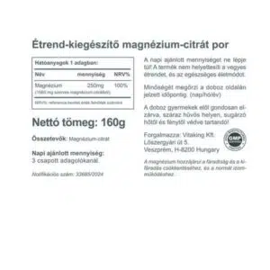 Vitaking Magnézium Citrate por - 160g - Image 3