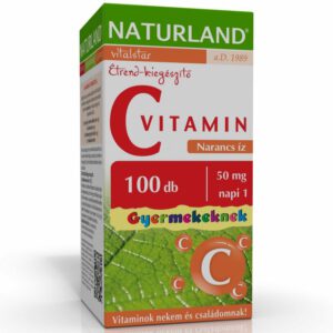 Naturland C-vitamin 50mg narancs ízű gyerek rágótabletta – 100db
